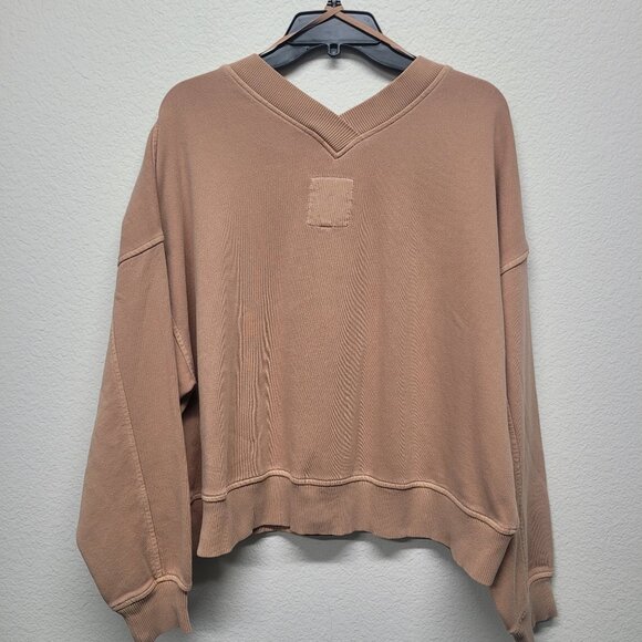 Aerie House Party Sweatershirt BROWN - Picture 2 of 3